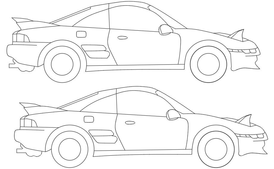 Car CAD Blocks Front Elevation Design Download DWG File