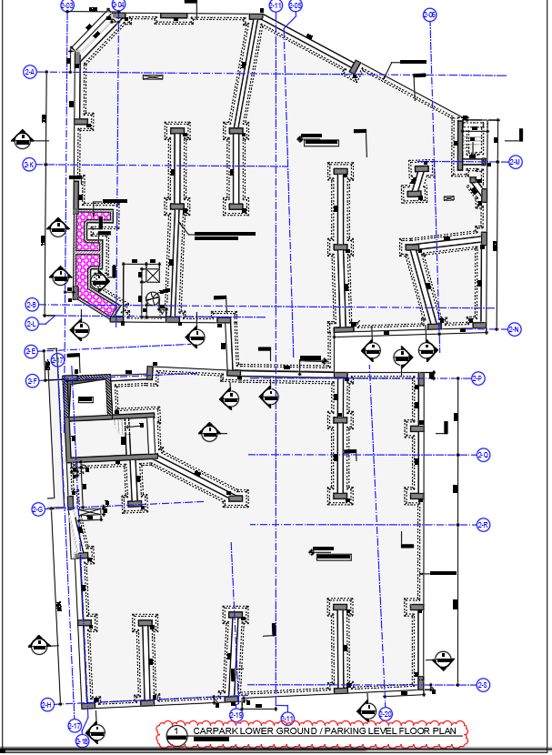 Car Parking Column Position Floor Plan DWG File