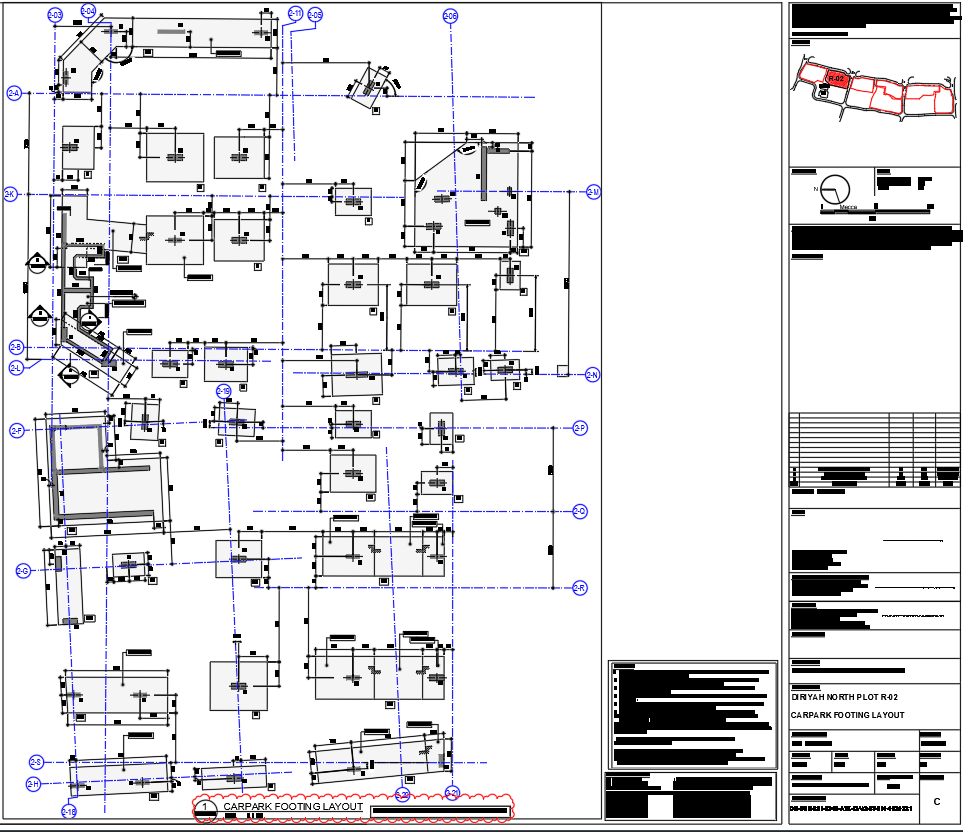 Car Parking Foundation & Column Structure DWG | Cadbull