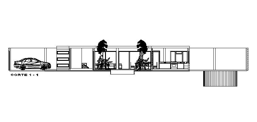 Car Parking House Building Section CAD Drawing Download DWG File