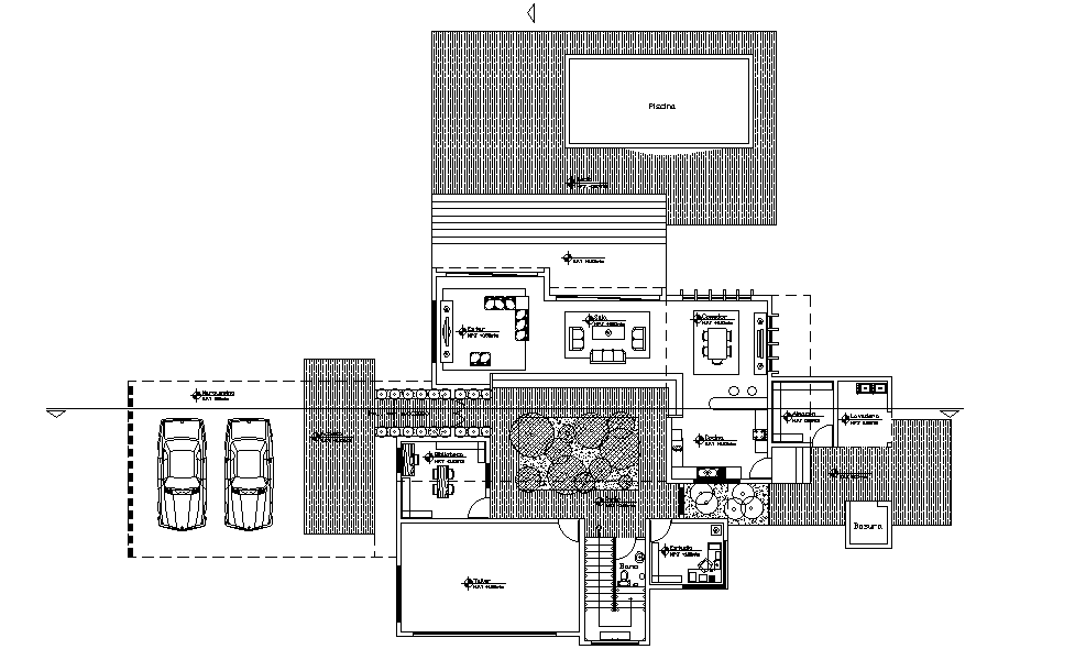 The residence architecture house ground floor plan AutoCAD drawing