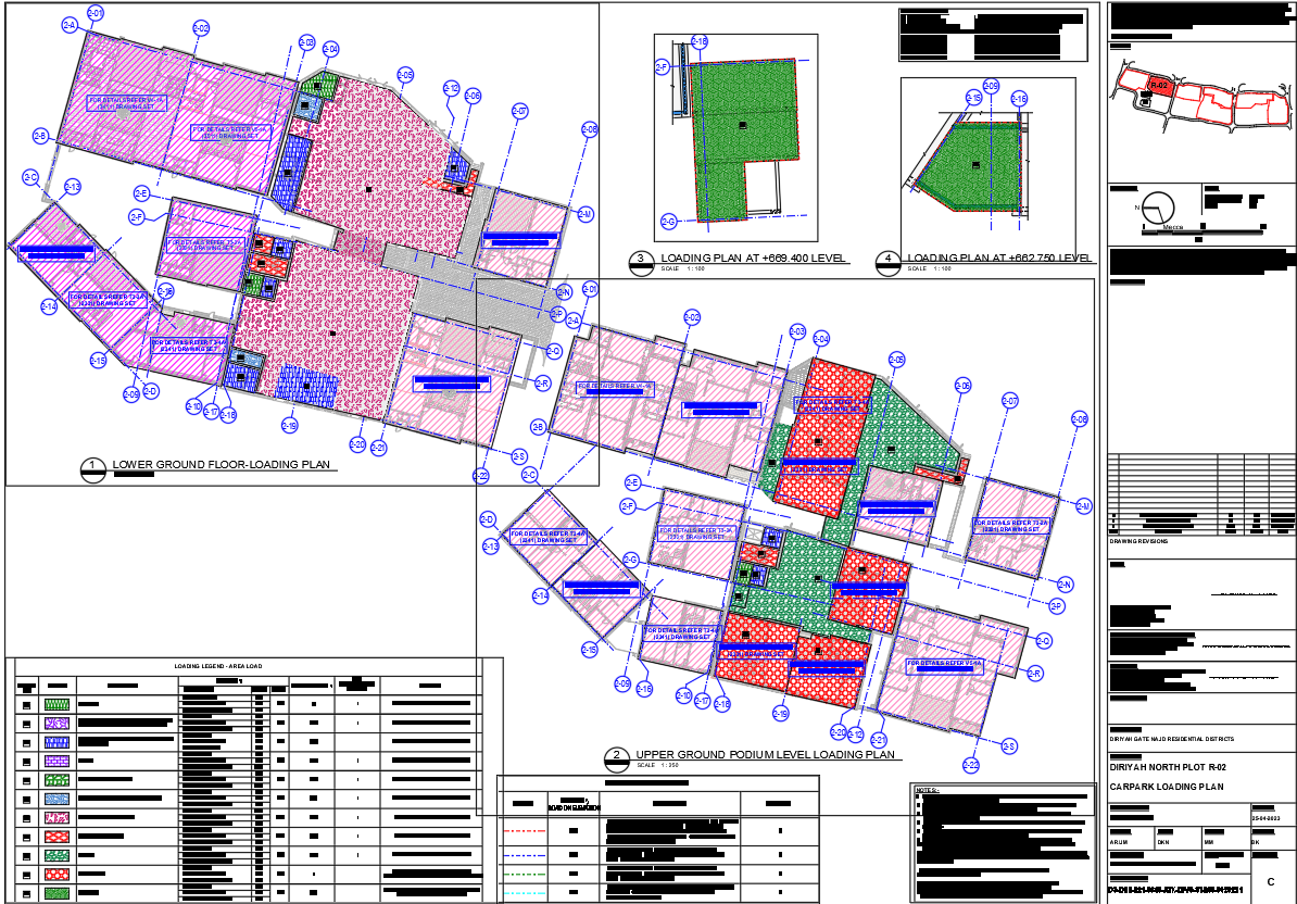 Car Parking Level Architecture and Loading Plan DWG