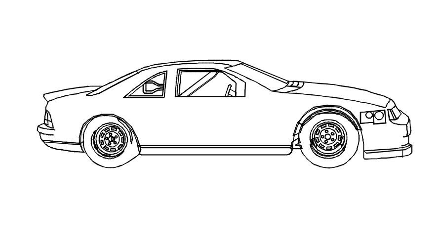 Car block in AutoCAD, dwg file.