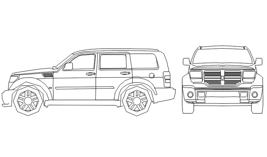 Car detail block in AutoCAD, dwg file.