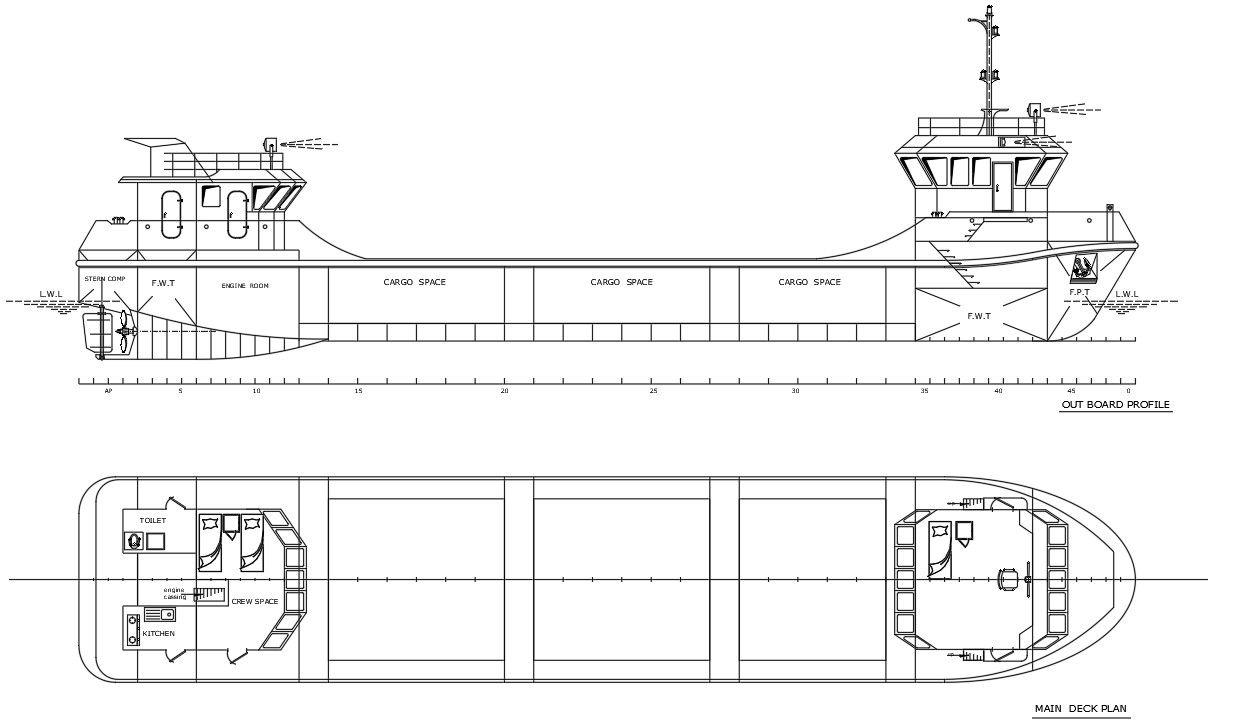 Ship Engineering Drawing in DWG Format for Designer