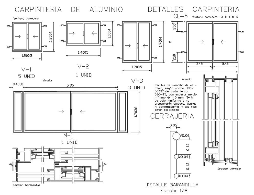 Carpentry of aluminium Frame