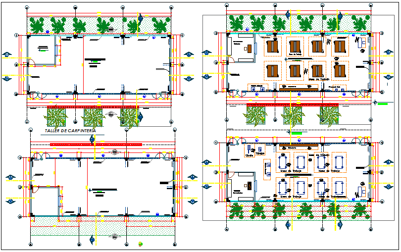 School Classroom Carpentry Workshop CAD File Layout and Floor Plan