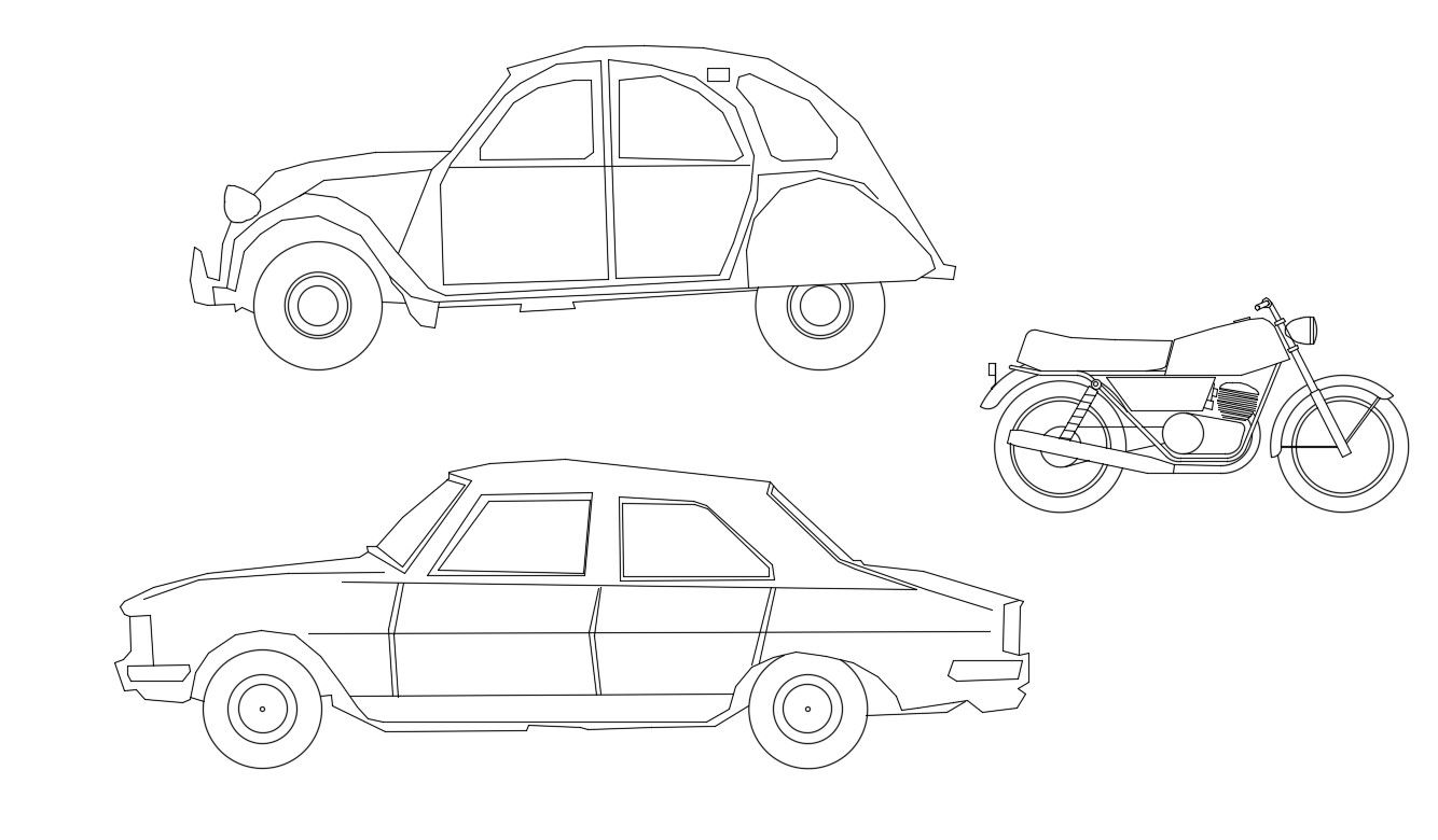 Cars And Bike Elevation Cad Block Free Download