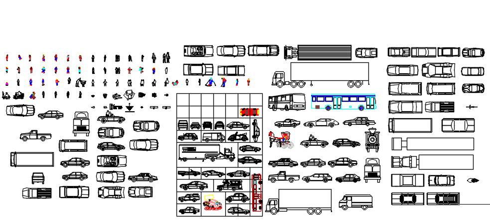 Cars and people blocks