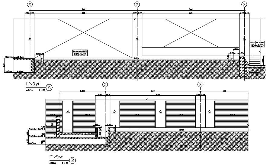 Car shed shutter section details are given in this AutoCAD 2D DWG file. Download the AutoCAD 2D DWG file.