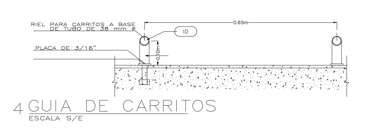 Cart guide structure drawing is given in this AutoCAD model. Download now.