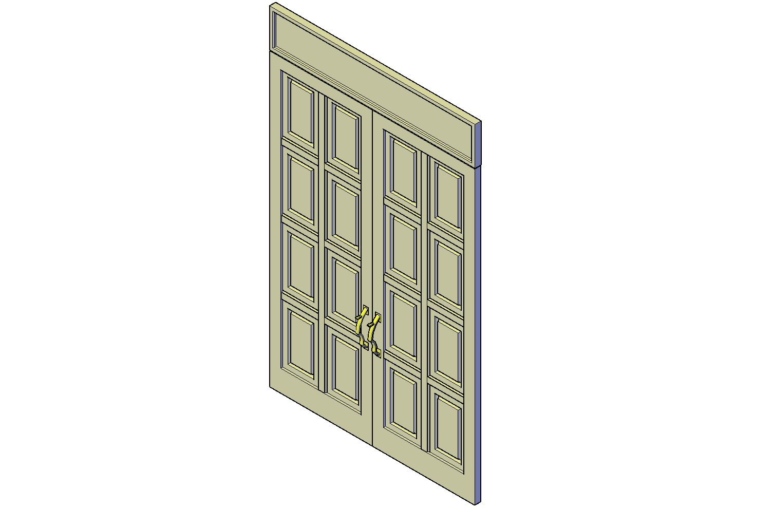 Casement entrance double doors plan detail dwg file.