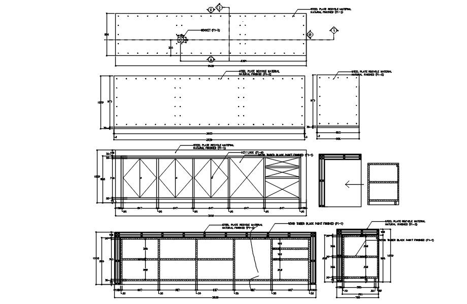 Cashier counter design in AutoCAD 2D drawing, dwg file, CAD file