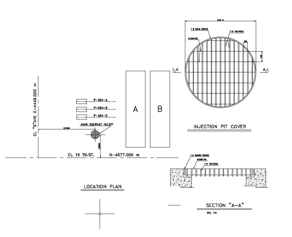 Cast Iron Manhole Cover CAD block