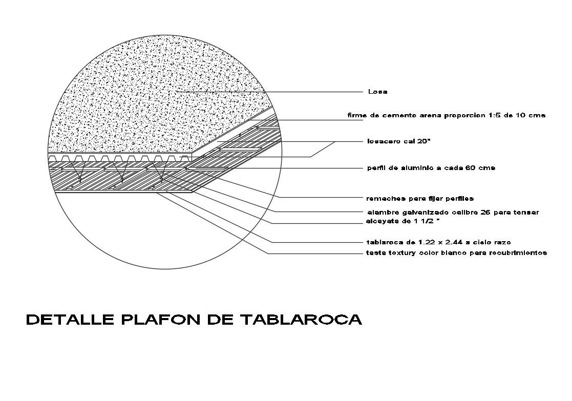 Ceiling constructive structure cad drawing details dwg file