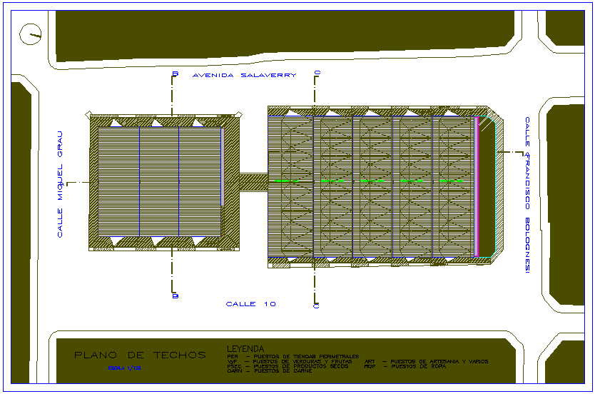 Ceiling plan of market dwg file