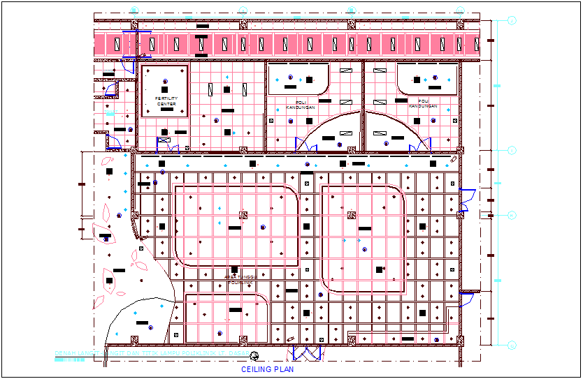 Ceiling plan of maternity hospital dwg file