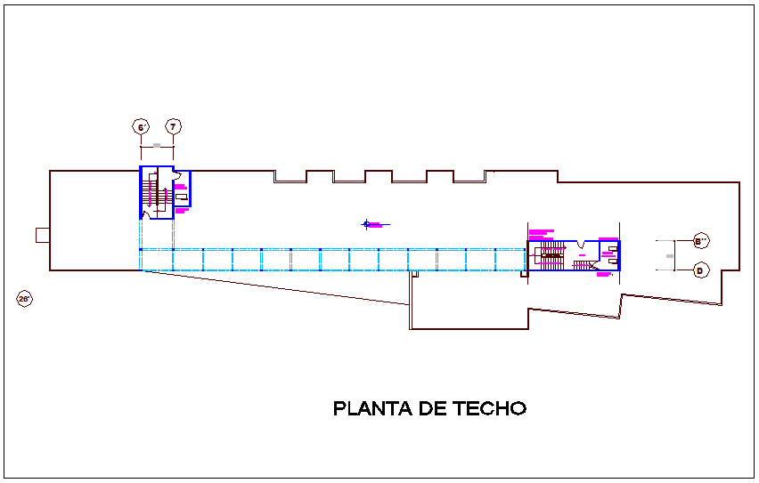 Ceiling plan with construction view for hospital dwg file