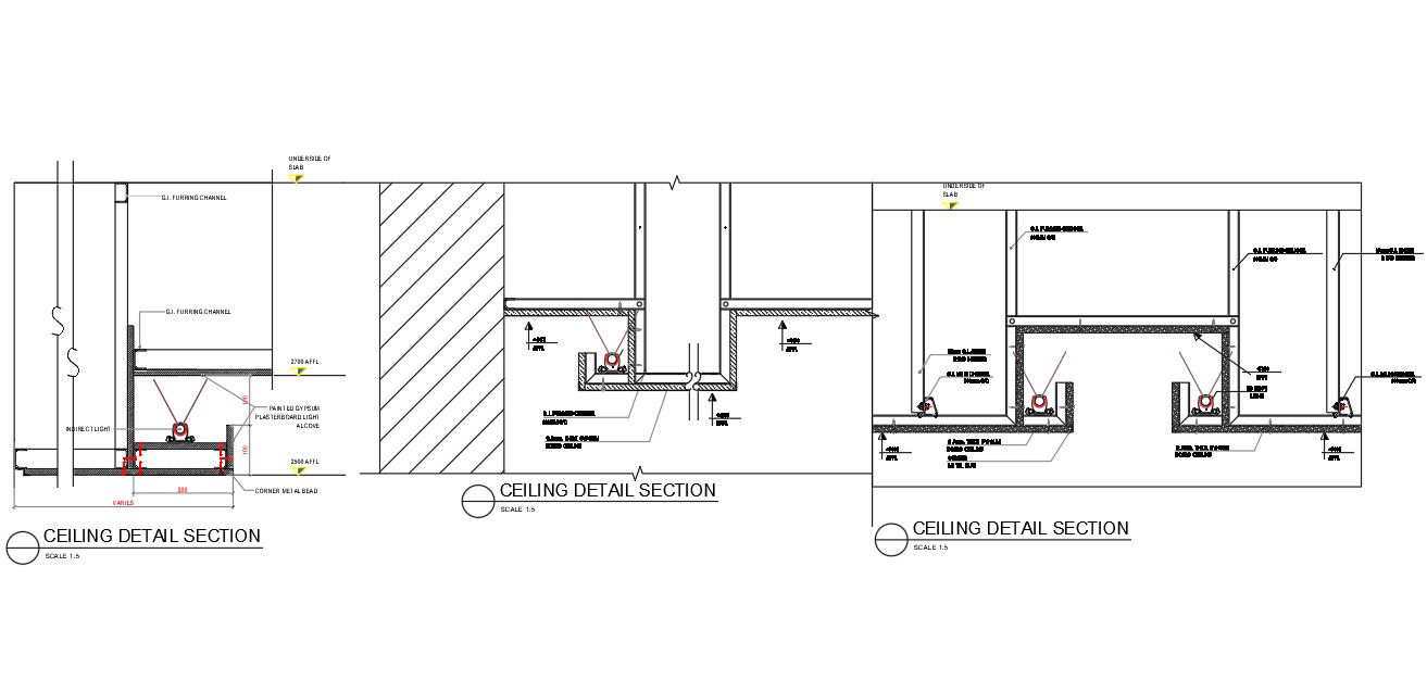 Ceiling section detail