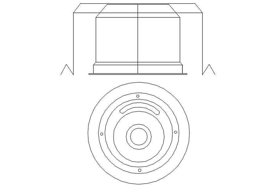 Ceiling speaker design in detail AutoCAD drawing, dwg file, CAD file