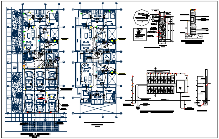 Cellar Electric plan and ground floor electric plan detail dwg detail