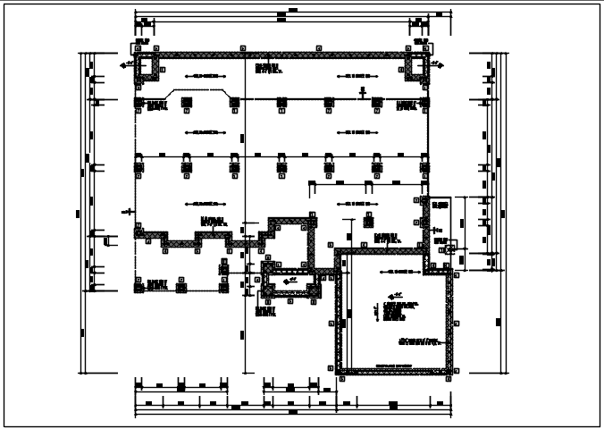 Celler area and column elevation plan view detail dwg file
