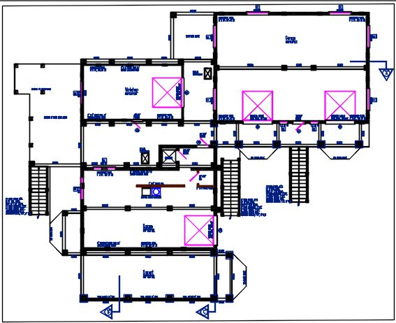 Celler area and column elevation plan view detail dwg file