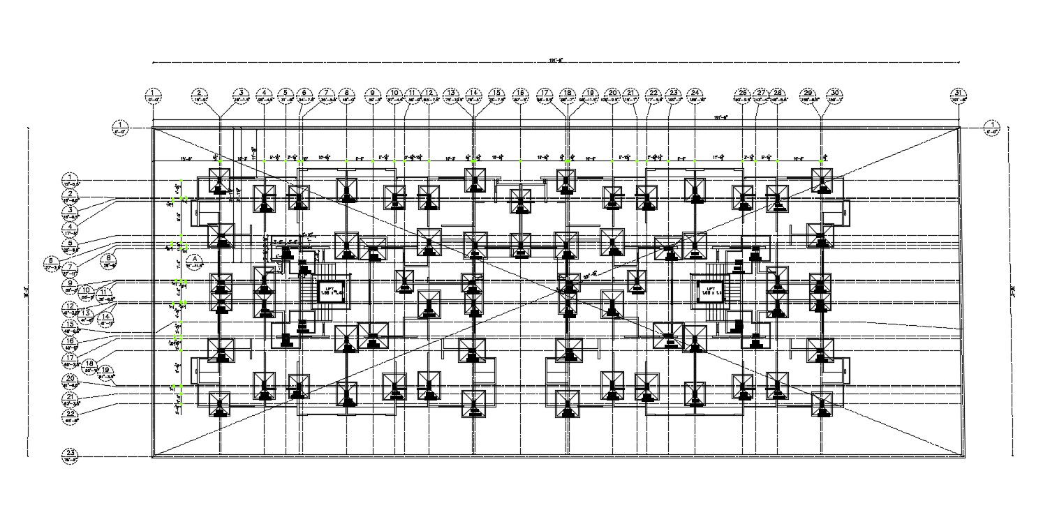 Center Line Plan And Foundation Plan Detail Drawing Free File