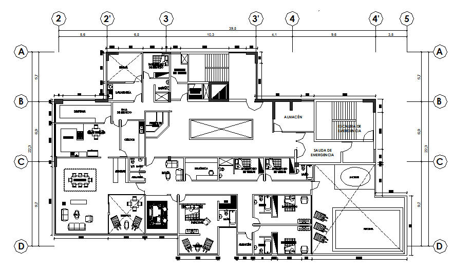 Center line Commercial working plan detail dwg file