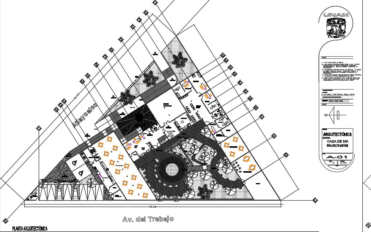 Center line Commercial working plan detail dwg file