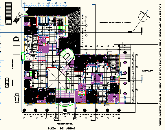 Center line Commercial working plan detail dwg file