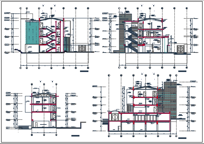 Center line elevation plan detail dwg file