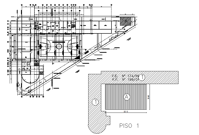 Center line plan detail dwg file