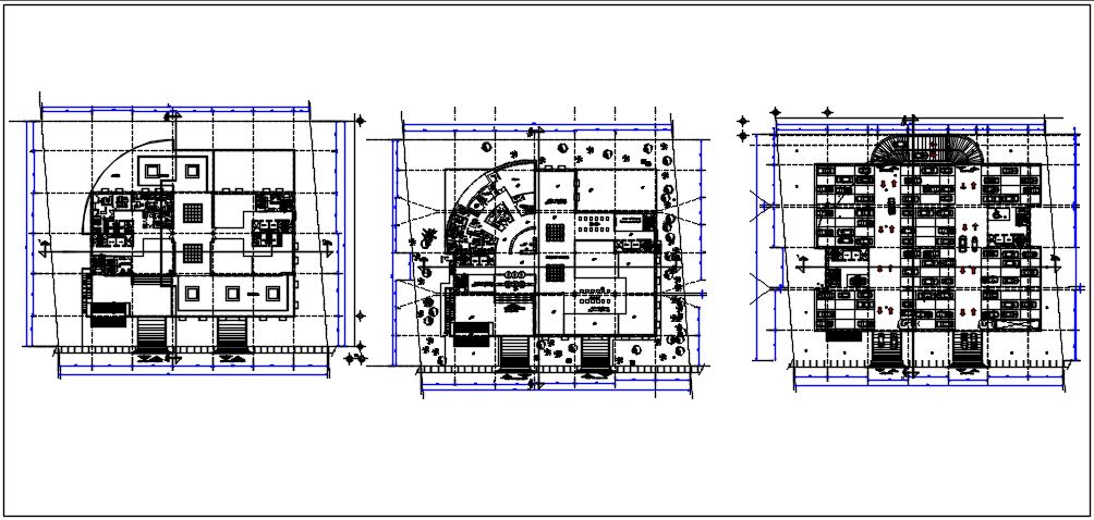 Center line plan in commercial plan detail dwg file