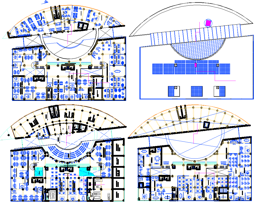 Center line plan in commercial plan detail dwg file