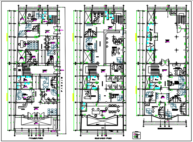 Center line plan in commercial plan detail dwg file