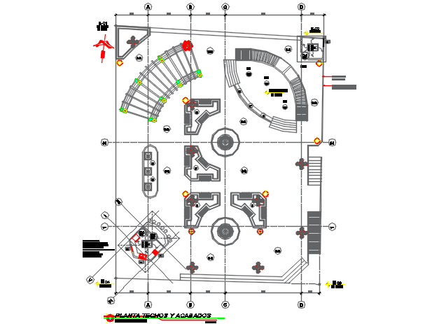 Center line plan in commercial plan detail dwg file