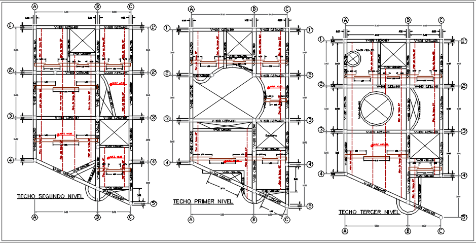 Center line plan in plan and elevation detail dwg file