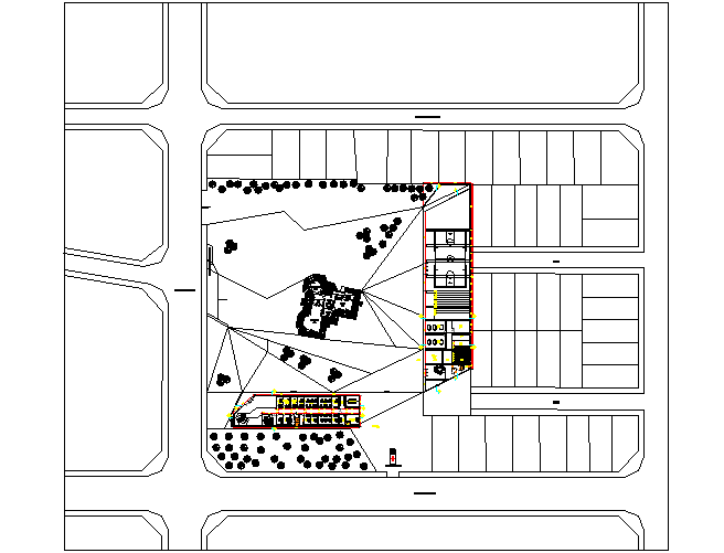 Center of communal participation plan detail dwg file