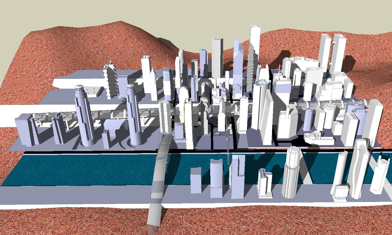 Central city two 3d town planning cad drawing details skp file