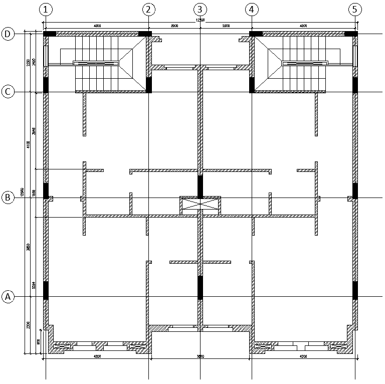 Centre of column details with house plan dwg autocad drawing .