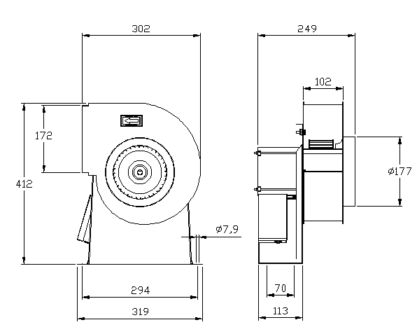 Centrifugal extractor fence architecture project dwg file