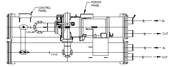 Centrifugal water collar chillers block design drawing