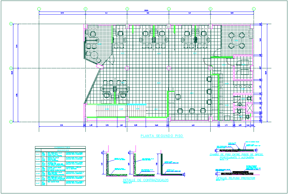Ceramic view of second floor plan for banking agency dwg file
