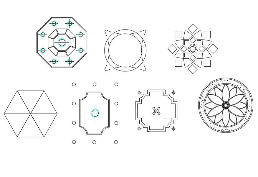 Ceramic Tile Pattern Free CAD Blocks DWG File