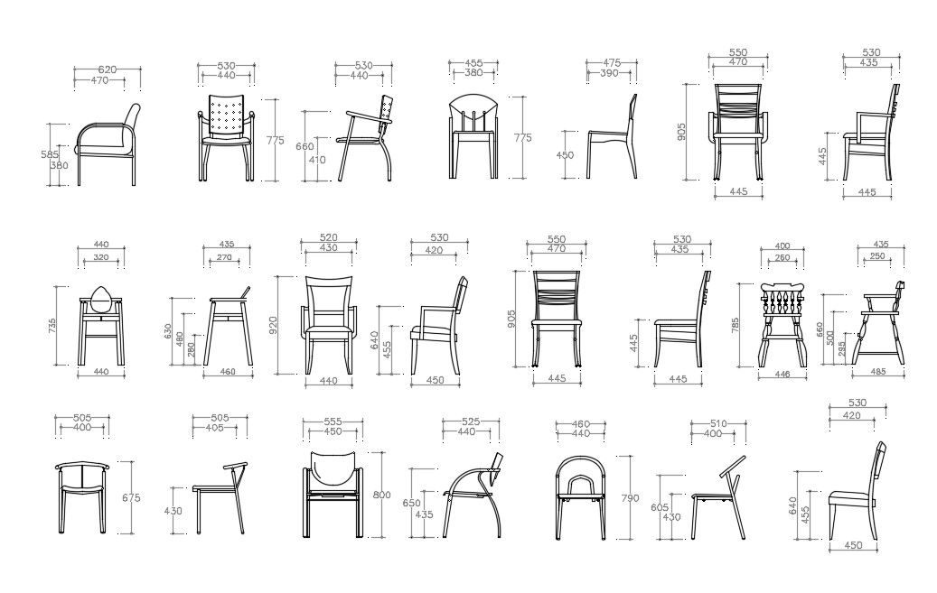 Free Chair CAD Blocks Download for Furniture Drawings