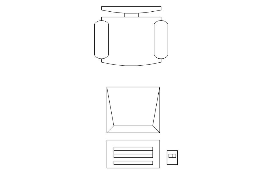 Chair CAD block in AutoCAD 2D drawing, dwg file, CAD file