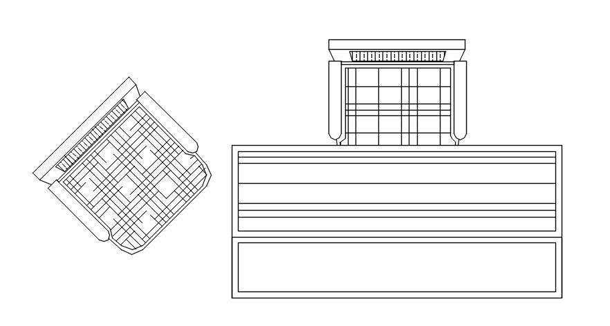 Chair and table design in AutoCAD 2D drawing, CAD file, dwg file