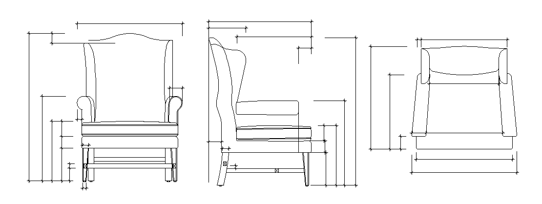 Chair 2D CAD Drawing for AutoCAD Interior Design Projects
