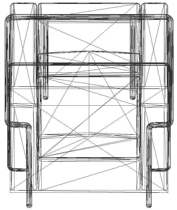 3D Chair Wireframe Design View in DXF Format for CAD Use